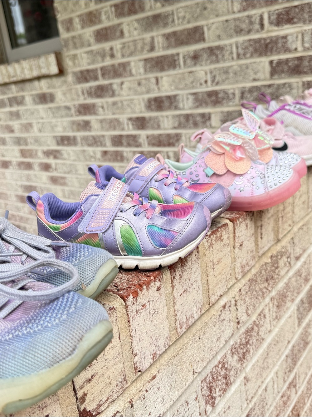 Nike Kids Purple Iridescent Rainbow Accent Sneakers